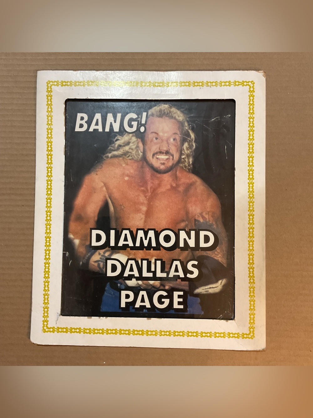 Vintage Diamond Dallas Page Wall Art Print in glass - White Frame Accent